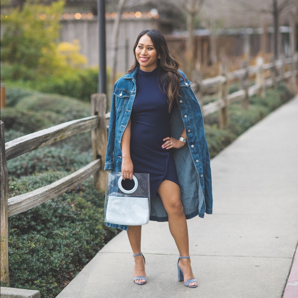 Tote Handbag w Foldover Clutch